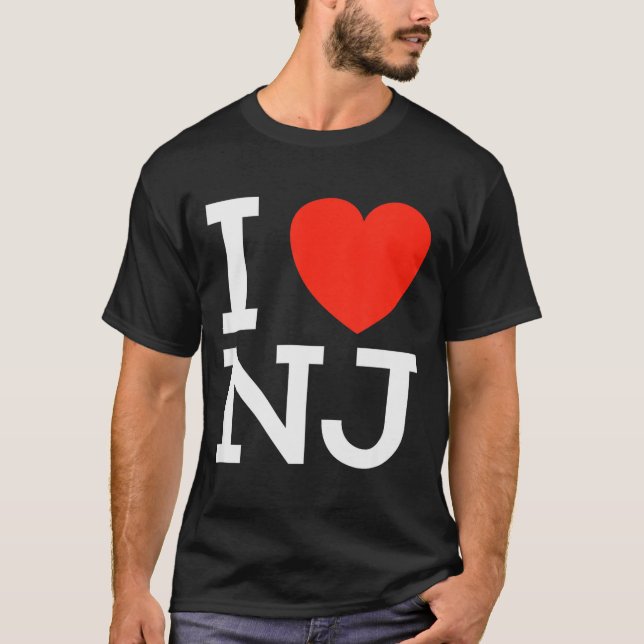 Camiseta I Love Nj - Heart T Shirt For New Jersey Lovers  (Frente)
