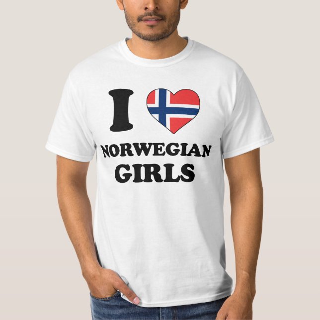 Camiseta I love Norwegian Girls (Frente)