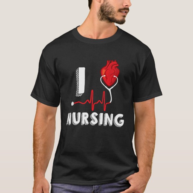 Camiseta I Love Nursing  I Heart Nursing Anatomy Medical (Frente)