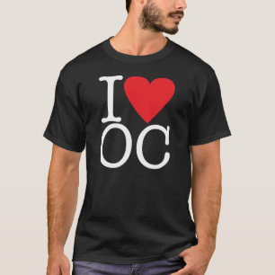Camiseta I Love Orange County (Branco/Vermelho)