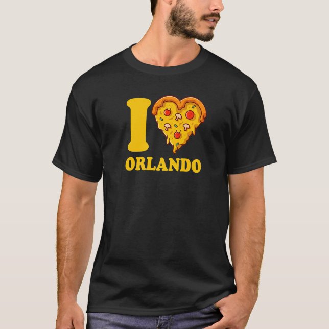 Camiseta I Love Orlando Florida Pizza I Heart Orlando Flori (Frente)