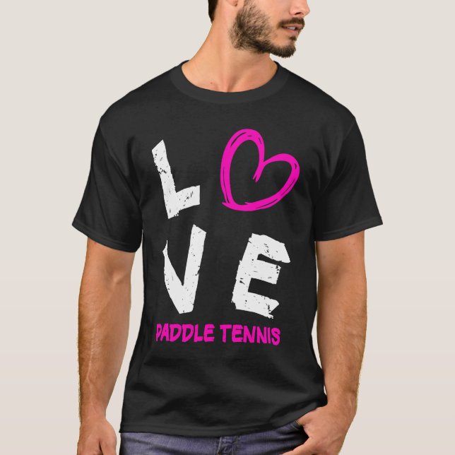 Camiseta I Love Paddle Tennis Heart (Frente)