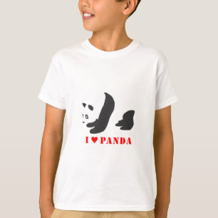Camiseta I Love Panda (Preto)