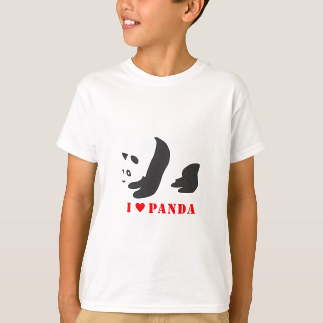 Camiseta I Love Panda (Preto) (Frente)