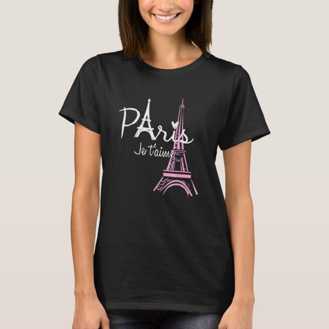 Camiseta I Love Paris Eiffel Tower France  French Souvenir (Frente)