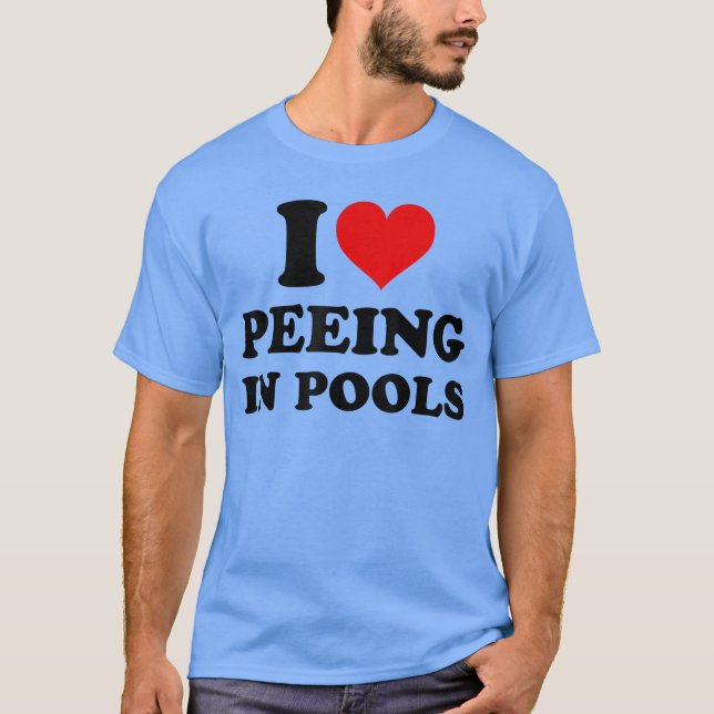Camiseta I Love Peeing in Pools Funny Pee in Pool Swimming  (Frente)