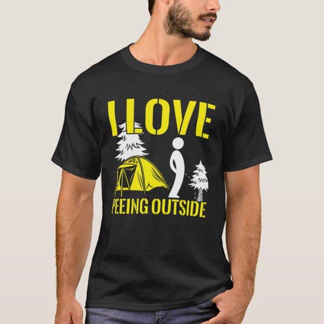 Camiseta I Love Peeing Outside  Camping Hiking (Frente)