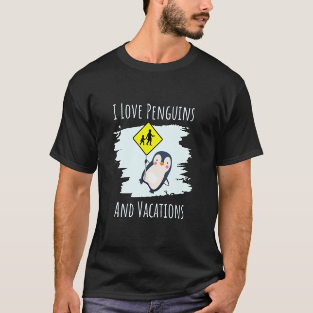 Camiseta I Love Penguins And School Penguin For Kids (Frente)