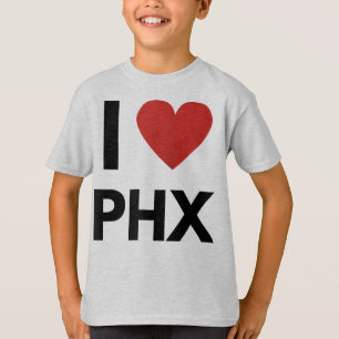 Camiseta I Love PHX Heart Phoenix Love Fan Apparel Raglan B