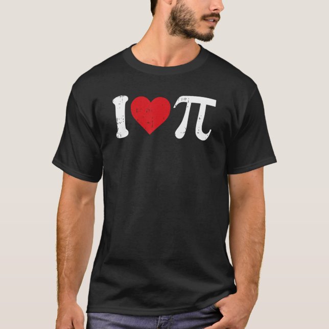 Camiseta I Love Pi Day Cute Heart Math Symbols Teacher Stud (Frente)