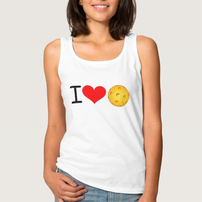 Camiseta "I Love Pickleball" - Tanque feminino (Frente)