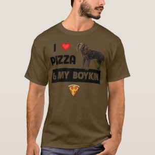 Camiseta I Love Pizza and My Boykin Spaniel Dog Pepperoni F