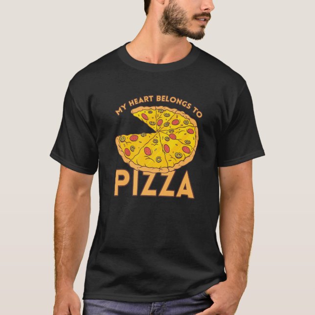 Camiseta I Love Pizza Heart Valentines Day Premium_4 (Frente)