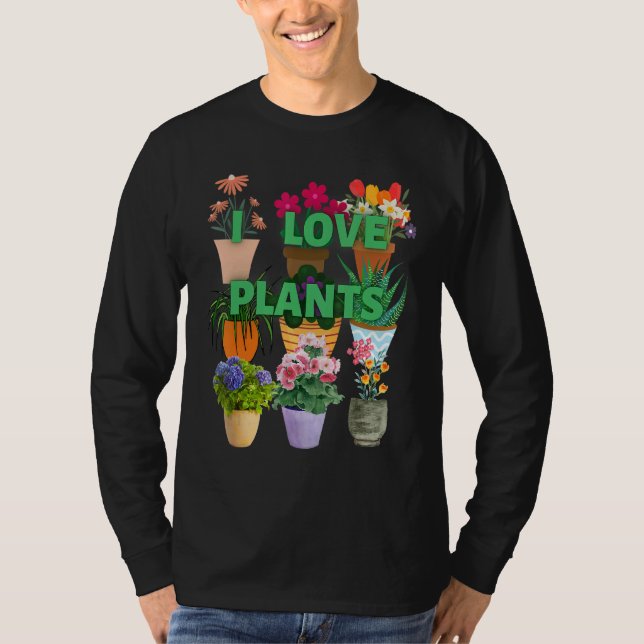 Camiseta I love plants Many Pots (Frente)
