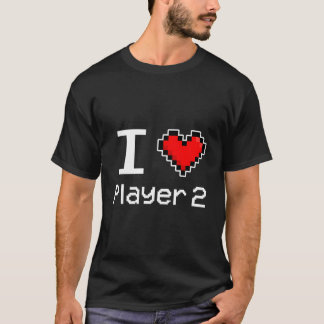 Camiseta I Love Player 2 Pixel He Gamer