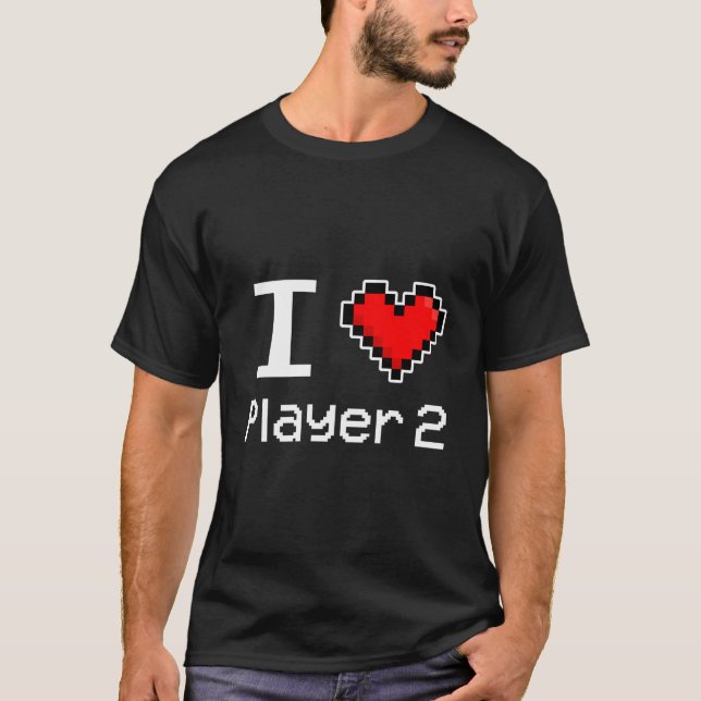 Camiseta I Love Player 2 Pixel He Gamer (Frente)