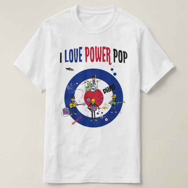 Camiseta I love powerpop -B (Frente do Design)