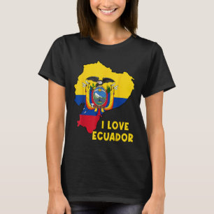 Camiseta I Love Quito Hello Equador Map Flag Orud Ecuadori