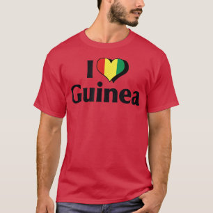Camiseta I Love Red Heart Flag of Guinea