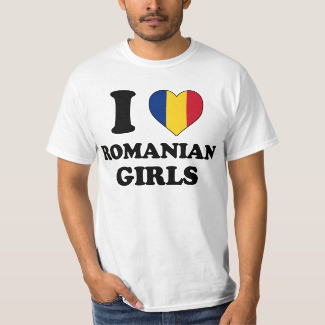 Camiseta I love Romanian Girls (Frente)