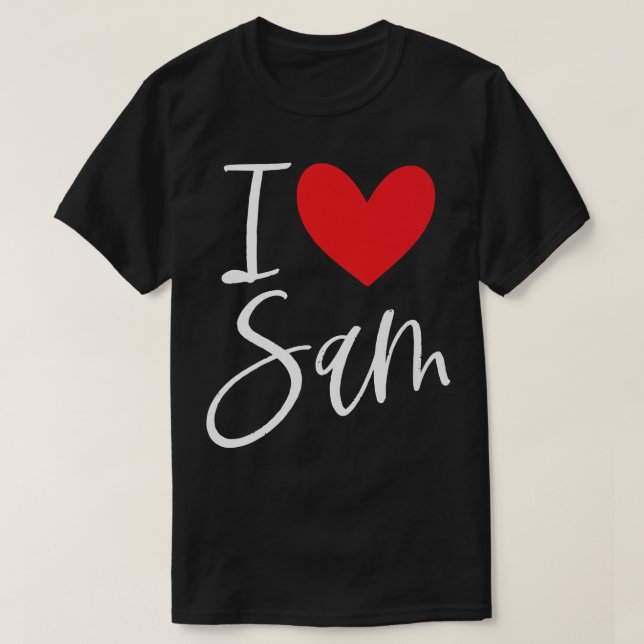 Camiseta I Love Sam Name Personalized Girl Woman BFF Samant (Frente do Design)