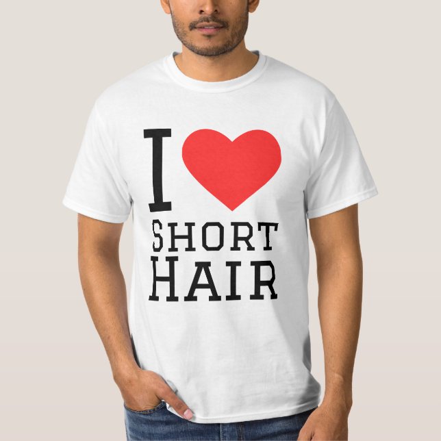 Camiseta I love short hair (Frente)