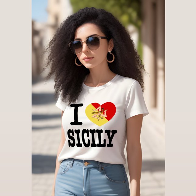 Camiseta I Love Sicily (I Heart Sicily) (Criador carregado)