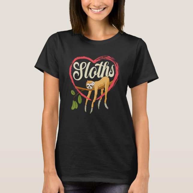 Camiseta I love sloths sloth cute sloth in loveheart graphi (Frente)