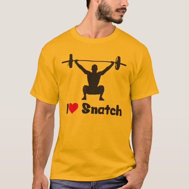 Camiseta I Love Snatch (Levantamento de Peso) (Frente)