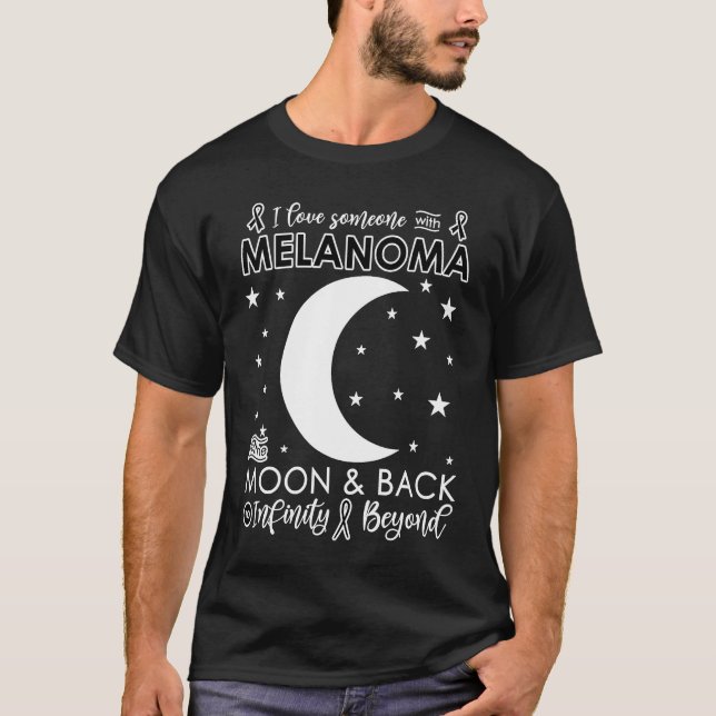 Camiseta I love Someone To The Moon & Back Melanoma Awarene (Frente)