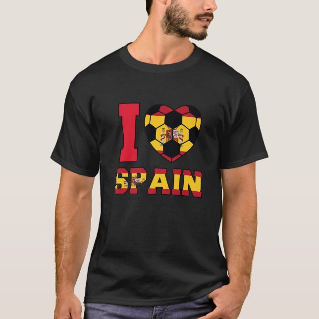 Camiseta I Love Spain Women Men Kids Spanish Soccer Balls F (Frente)