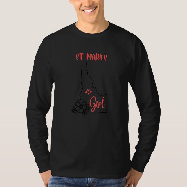 Camiseta I Love State Of Idaho Flower Outline St Maries Cit (Frente)
