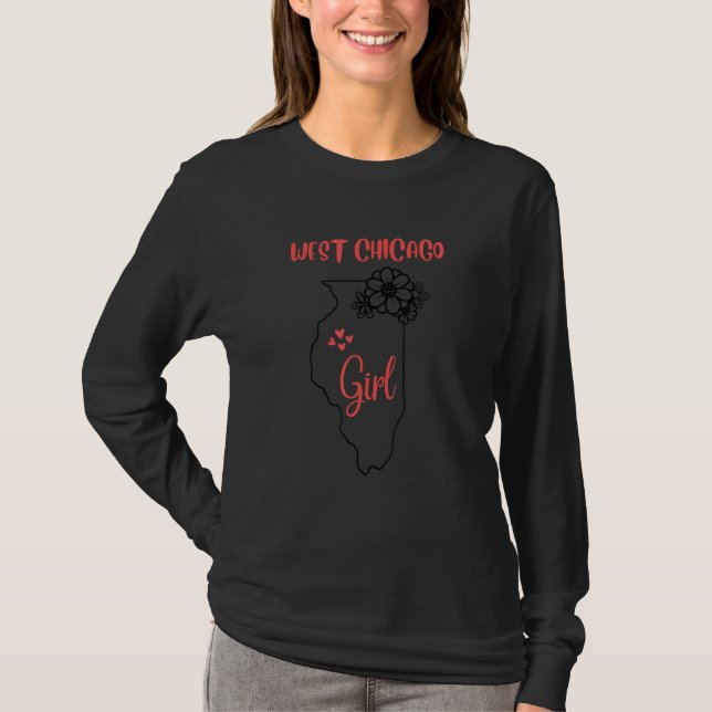 Camiseta I Love State Of Illinois Flower Outline Westchicag (Frente)