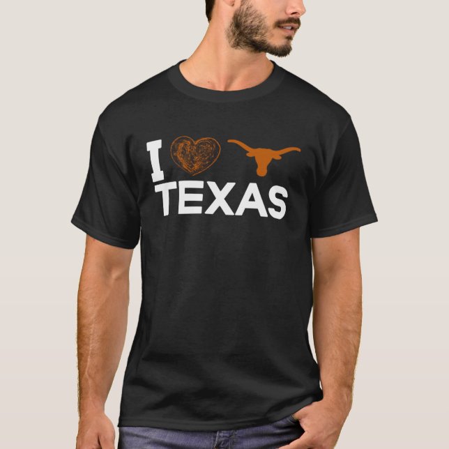 Camiseta I Love Texas Cattle Horn (Frente)