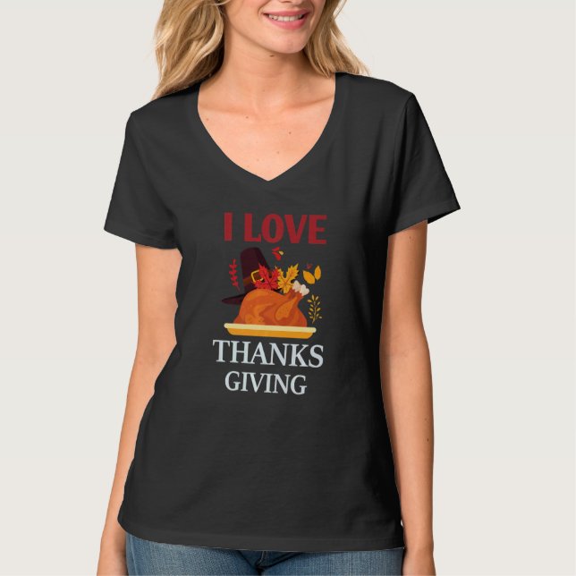 Camiseta I Love Thanksgiving Costume Turkey Day Pilgrim Boy (Frente)