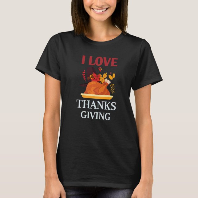 Camiseta I Love Thanksgiving Costume Turkey Day Pilgrim Boy (Frente)