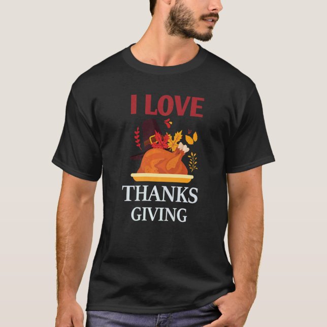 Camiseta I Love Thanksgiving Costume Turkey Day Pilgrim Boy (Frente)