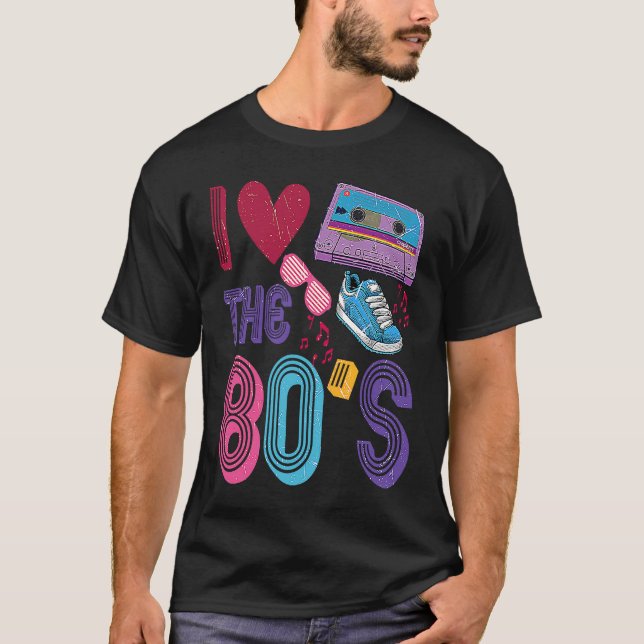 Camiseta I love The 80's Retro 80's Girl Costume Men Women (Frente)