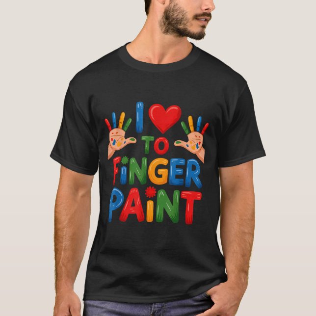 Camiseta I Love To Finger Paint Couples Art Teacher Finger  (Frente)