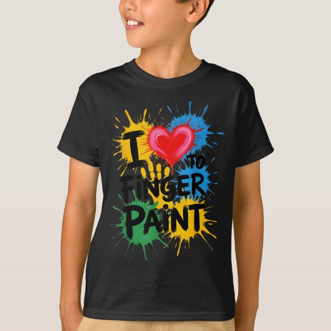 Camiseta I Love To Finger Paint Couples Art Teacher Finger  (Frente)