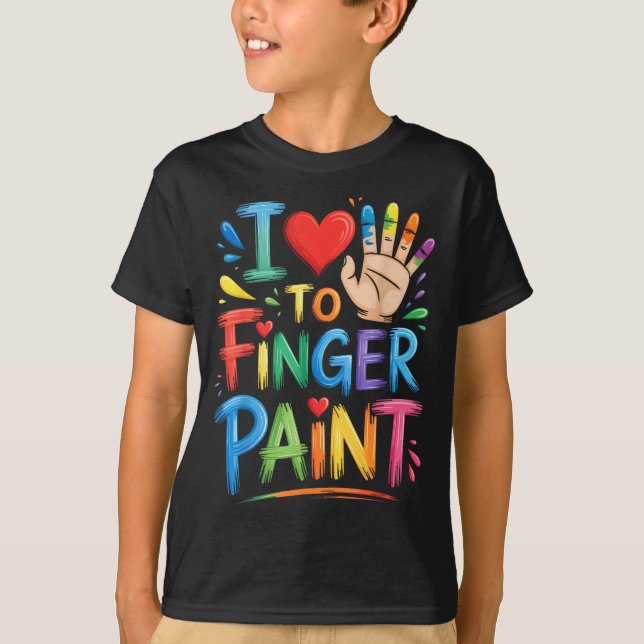 Camiseta I Love To Finger Paint Couples Art Teacher Finger  (Frente)