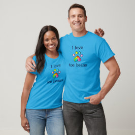 Camiseta "I Love Toe Beans" Watercolor Paw Print