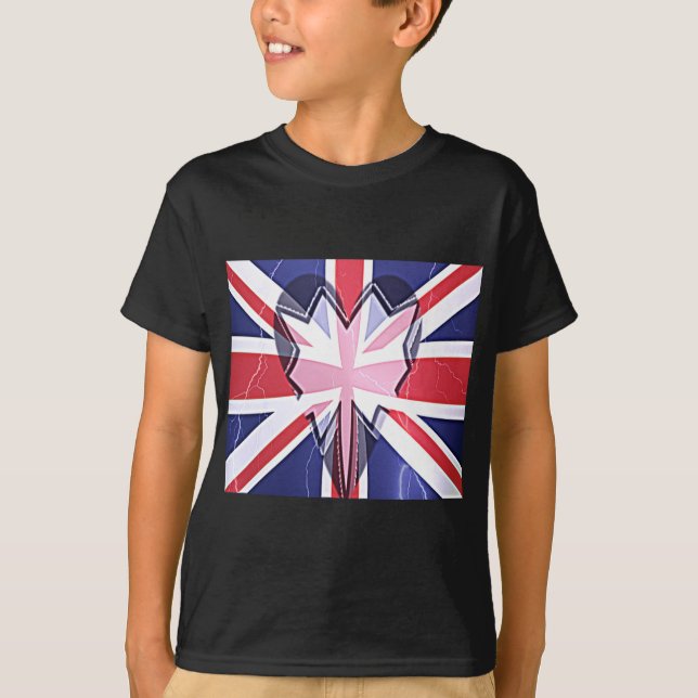 Camiseta "I Love UK" Art Impressão (Frente)