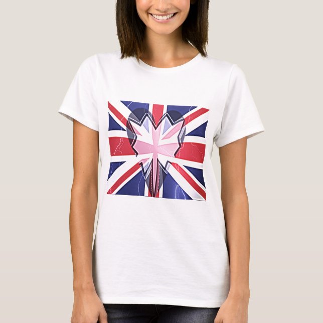 Camiseta "I Love UK" Art Impressão (Frente)