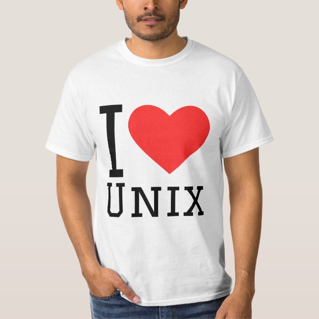Camiseta I love Unix  (Frente)