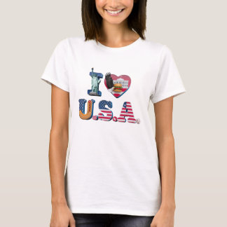 Camiseta 🇺 🇸 "I Love USA" T-Shirt Patriótico ❤️ 👕