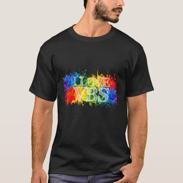 Camiseta I Love Vbs  Crew Vacation Bible School Paint Splat (Frente)