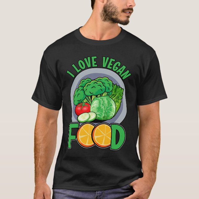 Camiseta I love Vegan Food Vegan  Saying (Frente)