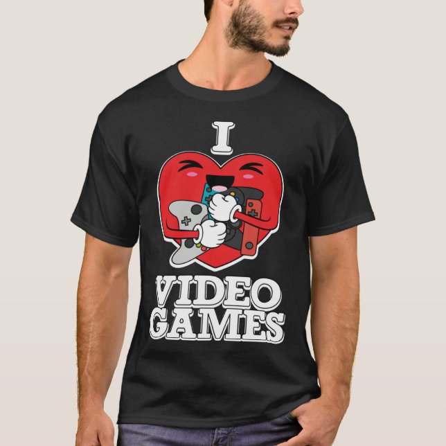 Camiseta I Love Video Games Gamer Girl Or Boy Teen Gaming   (Frente)