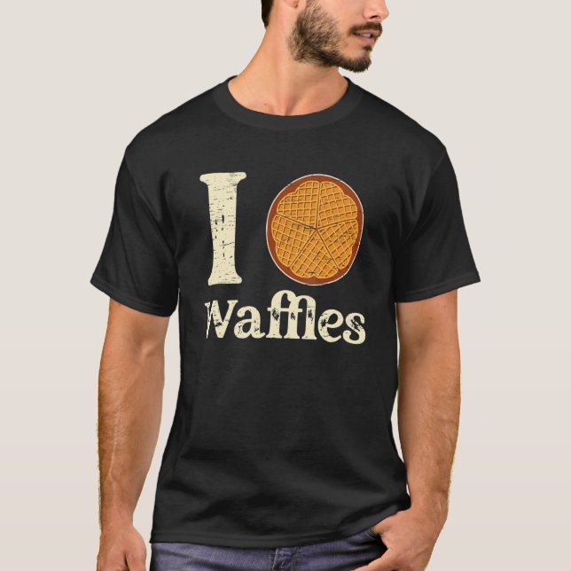 Camiseta I Love Waffles Waffle Men Women Kids Christmas Bak (Frente)